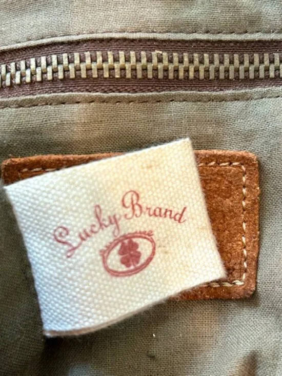 Lucky Brand Soft Suede Brown Boho Handbag - Picture 6 of 6